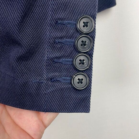 Vintage Lands End Womens Notched 3-Button Front Single Breasted Coat Blue 12 - Picture 7 of 11